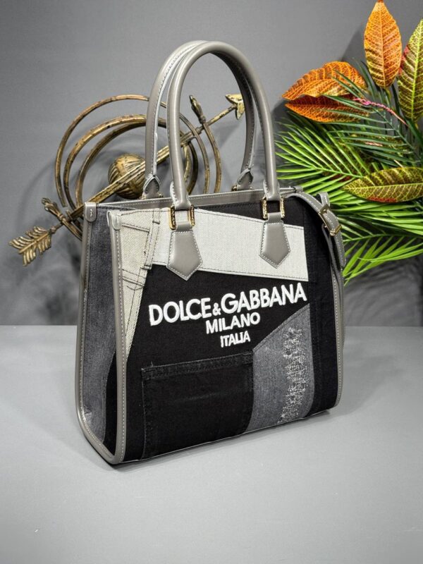 Dolce & Gabbana Embroidered Demin Tote Bags - Image 2