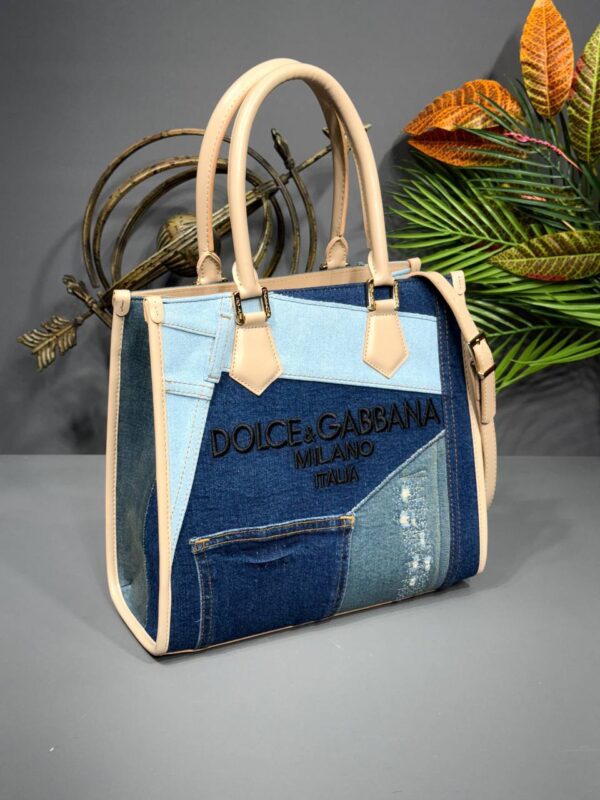 Dolce & Gabbana Embroidered Demin Tote Bag - Image 2
