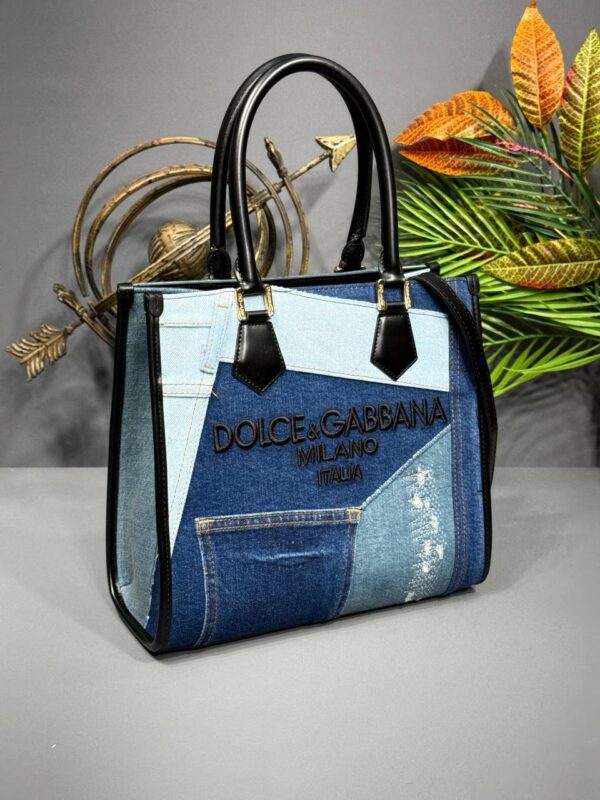 Dolce & Gabbana Embroidered Demin Tote Bag - Image 3