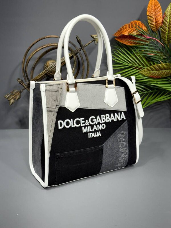 Dolce & Gabbana Embroidered Demin Tote Bags - Image 3